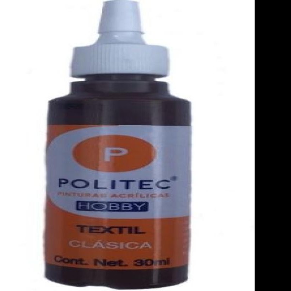 PINTURA TEXTIL CLASICA 30ML POLITEC CAFE 629 E12 C240